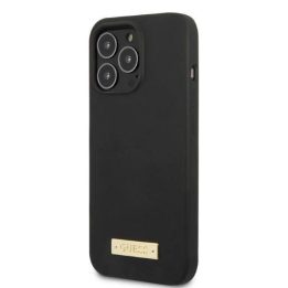 Guess GUHMP13LSPLK iPhone 13 Pro / 13 6.1 juodas/juodas deklas Silikoninė logotipo plokštelė MagSafe