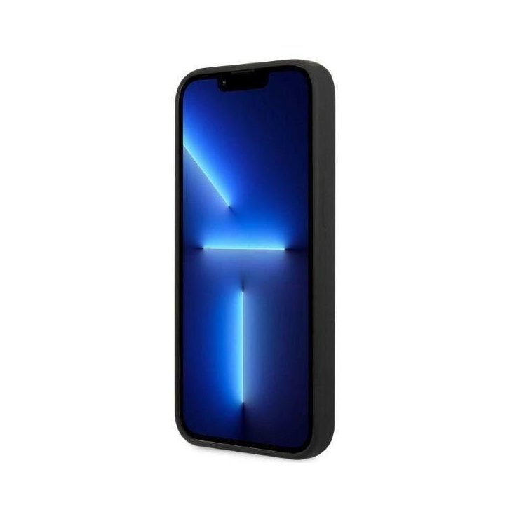 Guess GUHMP13LSPLK iPhone 13 Pro / 13 6.1 juodas/juodas deklas Silikoninė logotipo plokštelė MagSafe