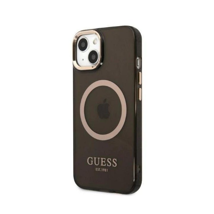 Guess Gold Outline Translucent MagSafe saugiklis iPhone 13 - nuotraukos