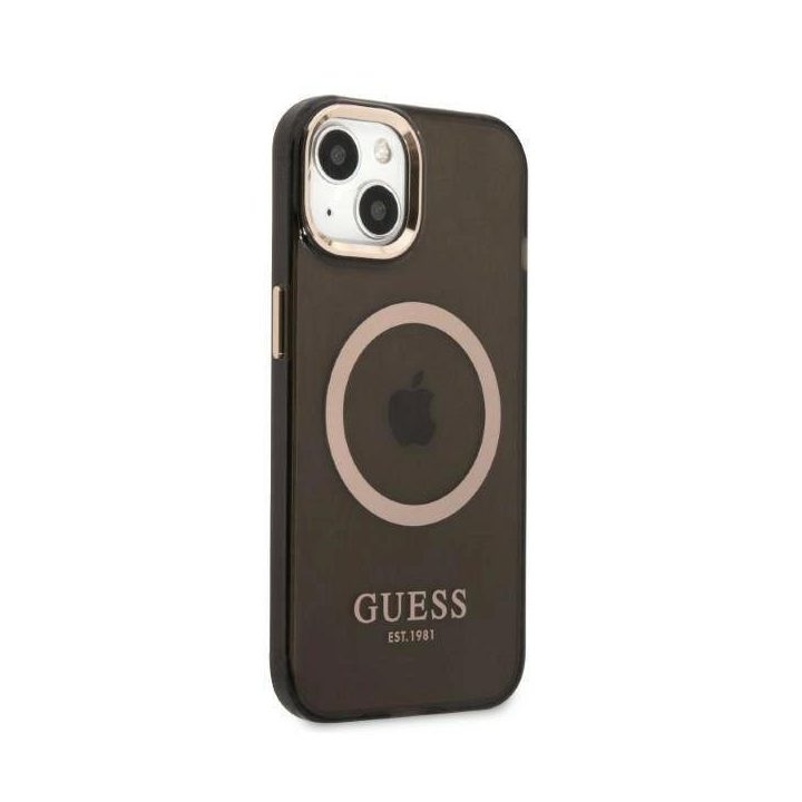 Guess Gold Outline Translucent MagSafe saugiklis iPhone 13 - nuotraukos