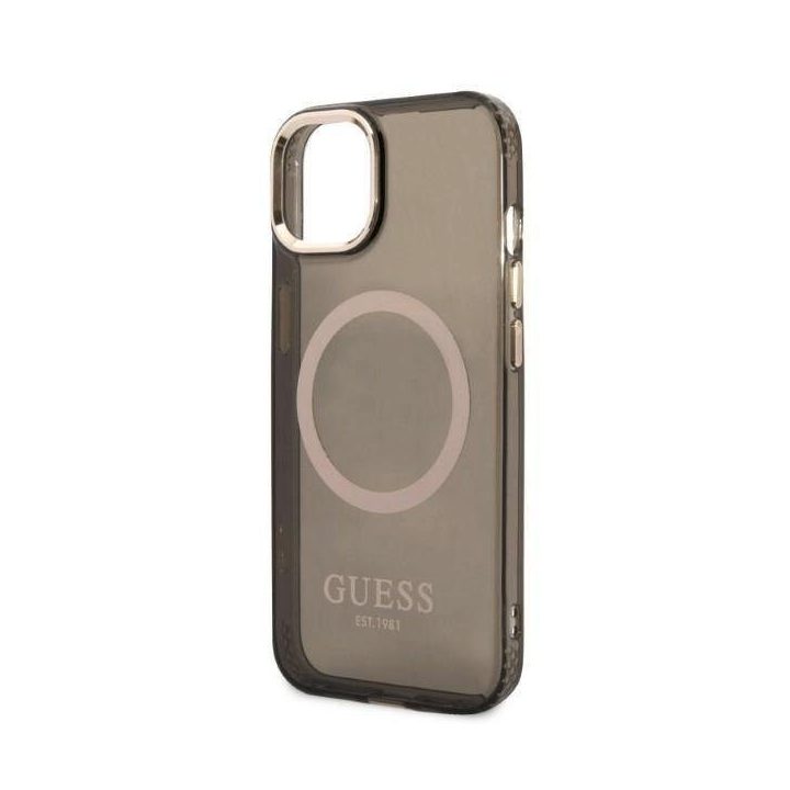 Guess Gold Outline Translucent MagSafe saugiklis iPhone 13 - nuotraukos