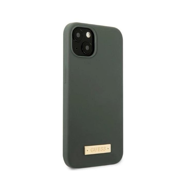 Guess GUHMP13MSBPLA iPhone 13 6.1 žalias/akio spalvos deklas Silikono logotipas MagSafe plokštelė
