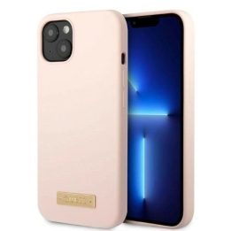 Guess GUHMP13MSBPLP iPhone 13 6.1 rožinės/rožinės spalvos deklas Silikoninis logotipas MagSafe plokštelė