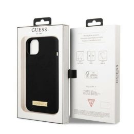 Guess GUHMP13MSPLK iPhone 13 6.1 juodos/juodos spalvos deklas Silikoninis logotipas MagSafe plokštelė
