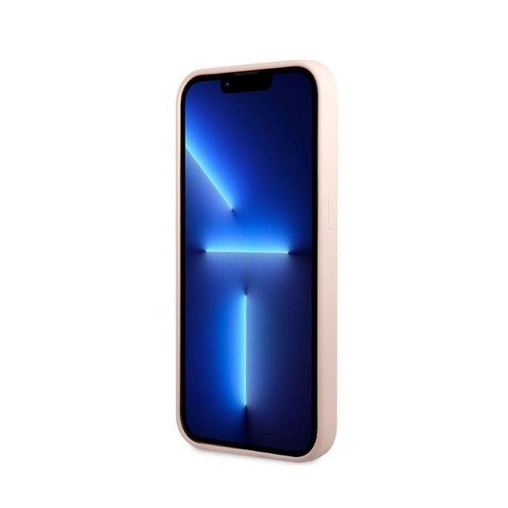 Guess GUHMP13SSBPLP iPhone 13 mini 5.4 rožinės/rožinės spalvos deklas Silikono logotipas MagSafe plokštelė