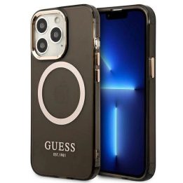 Guess Gold Outline Translucent MagSafe saugiklis iPhone 13 Pro Max - juodos spalvos