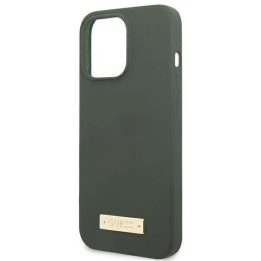 Guess GUHMP13XSPLA iPhone 13 Pro Max 6.7 green/khaki deklas Silikoninis logotipas Plokštelė MagSafe