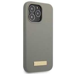 Guess GUHMP13XSPLG iPhone 13 Pro Max 6.7 pilkas/pilkas deklas Silikoninis logotipas MagSafe plokštelė