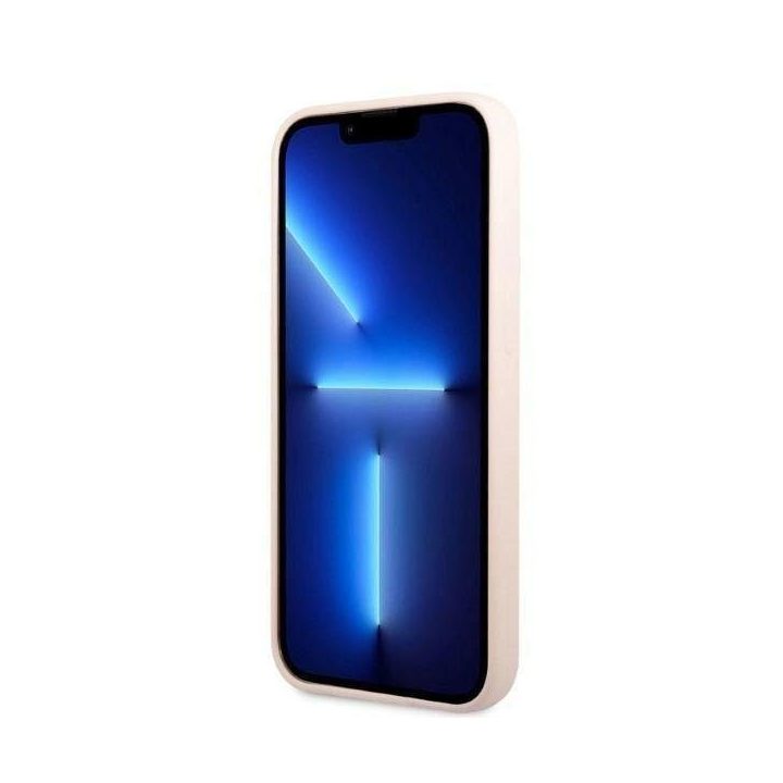 Guess GUHMP13XSPLP iPhone 13 Pro Max 6.7 rožinės/rožinės spalvos deklas Silikono logotipas MagSafe plokštelė