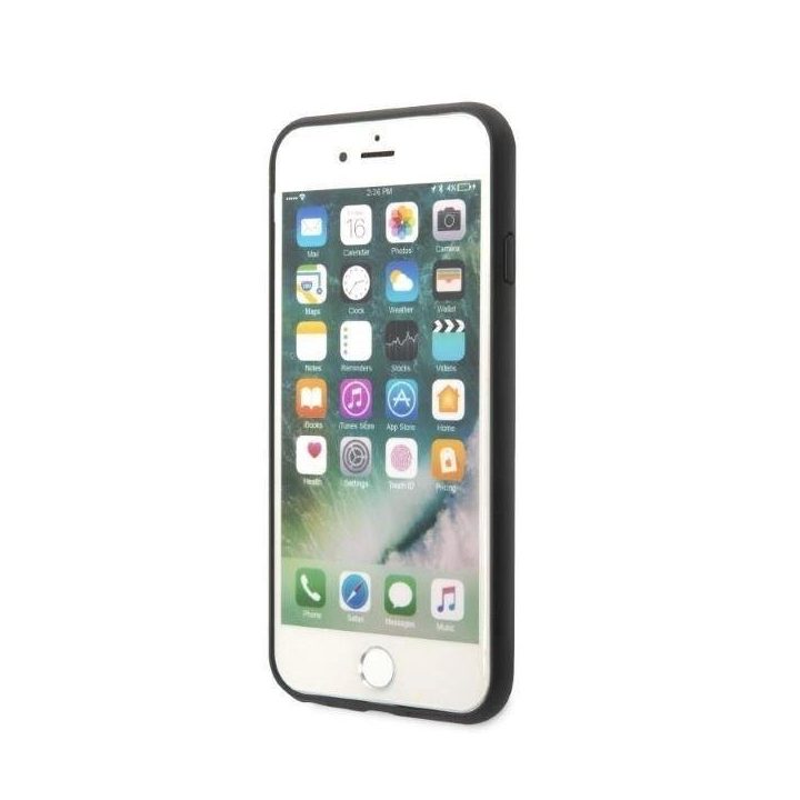 Karl Lagerfeld KLHCI8SAKICKCBK iPhone 7/8 / SE 2020 / SE 2022 juodas/juodas deklas Saffiano Karl&Choupette Head