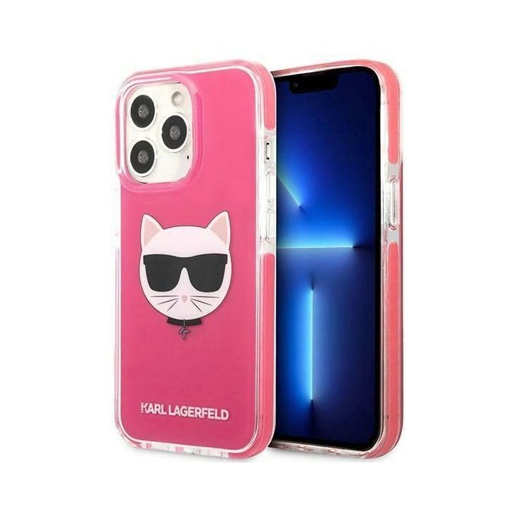 Dėklas Karl Lagerfeld Choupette Head na iPhone 13 Pro / iPhone 13 - fuksjowy