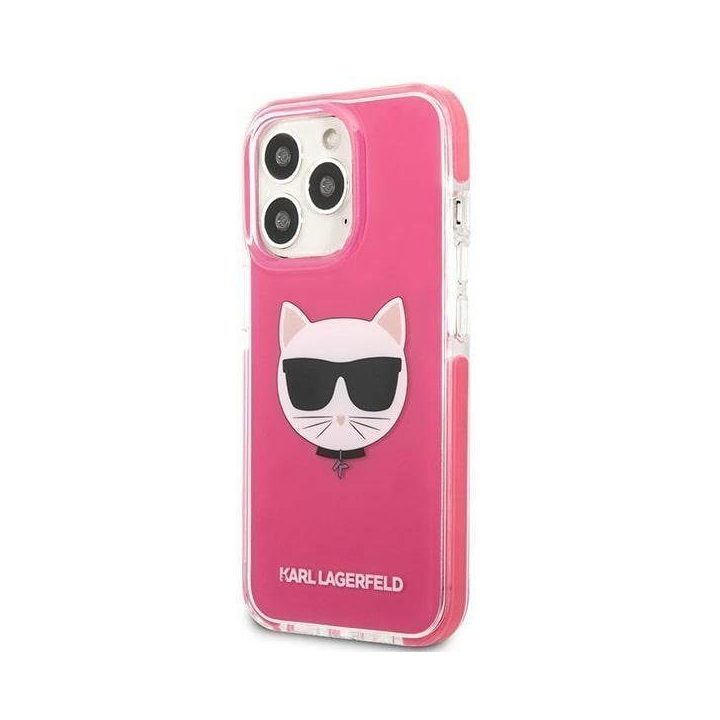 Dėklas Karl Lagerfeld Choupette Head na iPhone 13 Pro / iPhone 13 - fuksjowy