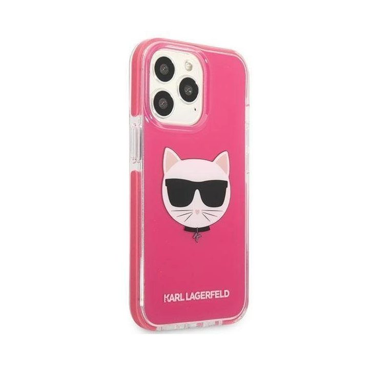 Dėklas Karl Lagerfeld Choupette Head na iPhone 13 Pro / iPhone 13 - fuksjowy