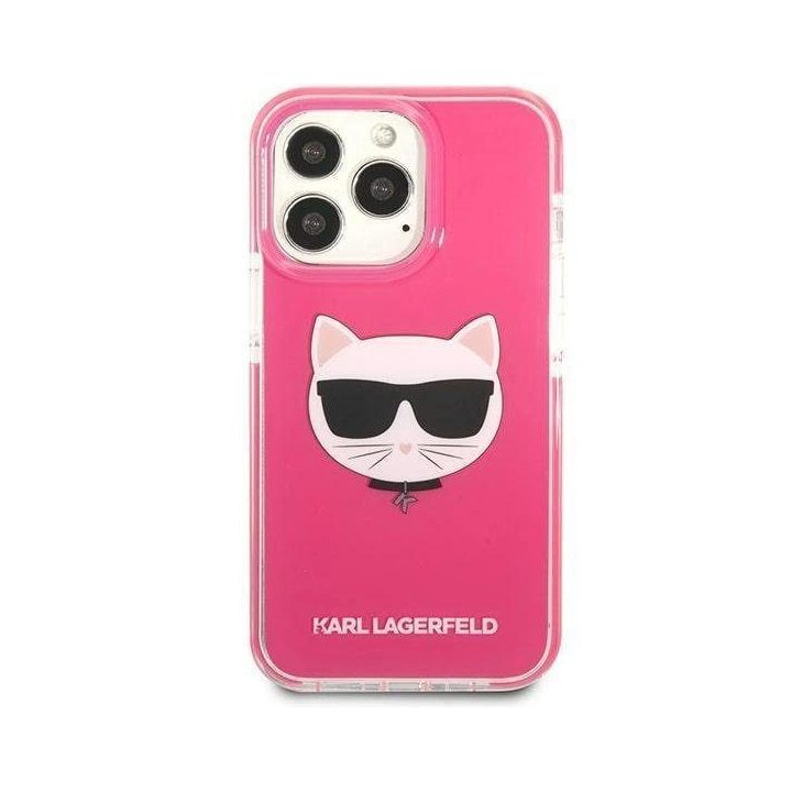 Dėklas Karl Lagerfeld Choupette Head na iPhone 13 Pro / iPhone 13 - fuksjowy