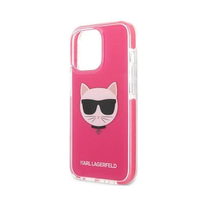 Dėklas Karl Lagerfeld Choupette Head na iPhone 13 Pro / iPhone 13 - fuksjowy
