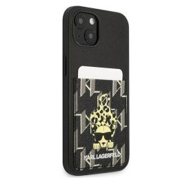 Dėklas Karl Lagerfeld Karlimals Cardslot na iPhone 13 - Juodos spalvos