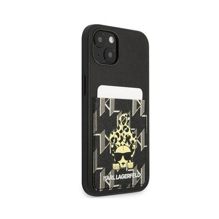 Dėklas Karl Lagerfeld Karlimals Cardslot na iPhone 13 - Juodos spalvos