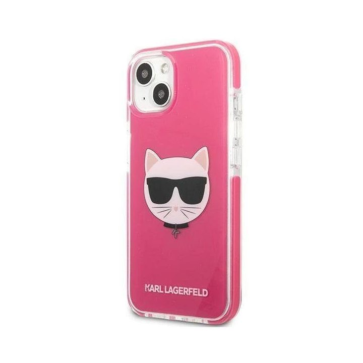 Dėklas Karl Lagerfeld Choupette Head na iPhone 13 - fuksjowy