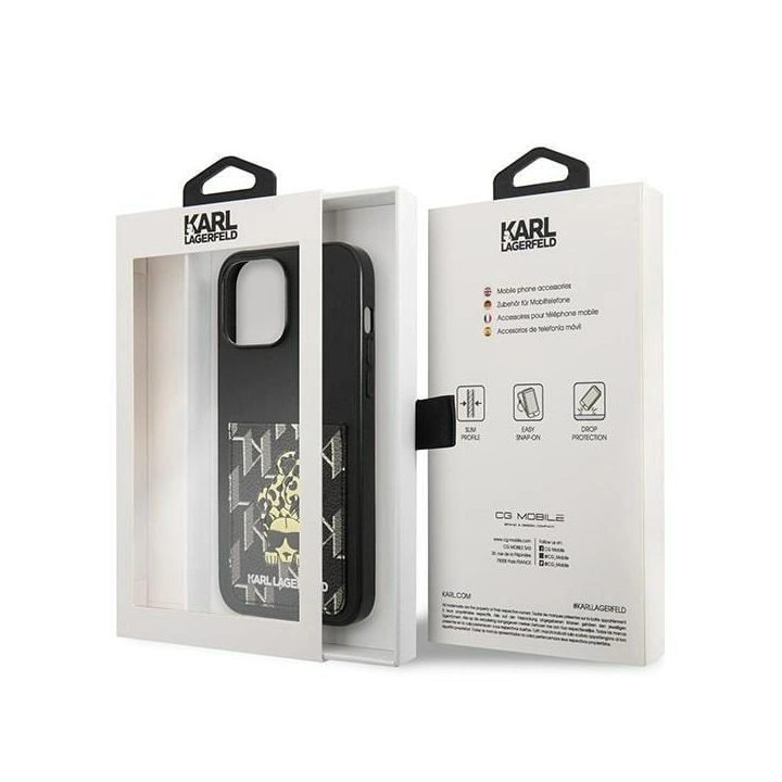 Dėklas Karl Lagerfeld Karlimals Cardslot na iPhone 13 Pro Max - Juodos spalvos