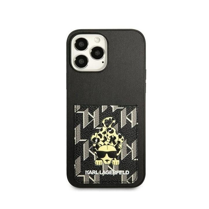 Dėklas Karl Lagerfeld Karlimals Cardslot na iPhone 13 Pro Max - Juodos spalvos