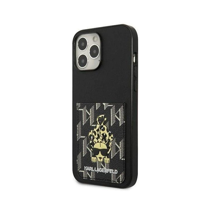 Dėklas Karl Lagerfeld Karlimals Cardslot na iPhone 13 Pro Max - Juodos spalvos