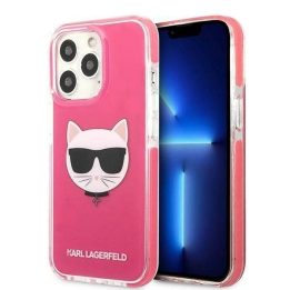 Dėklas Karl Lagerfeld Choupette Head na iPhone 13 Pro Max - fuksjowe