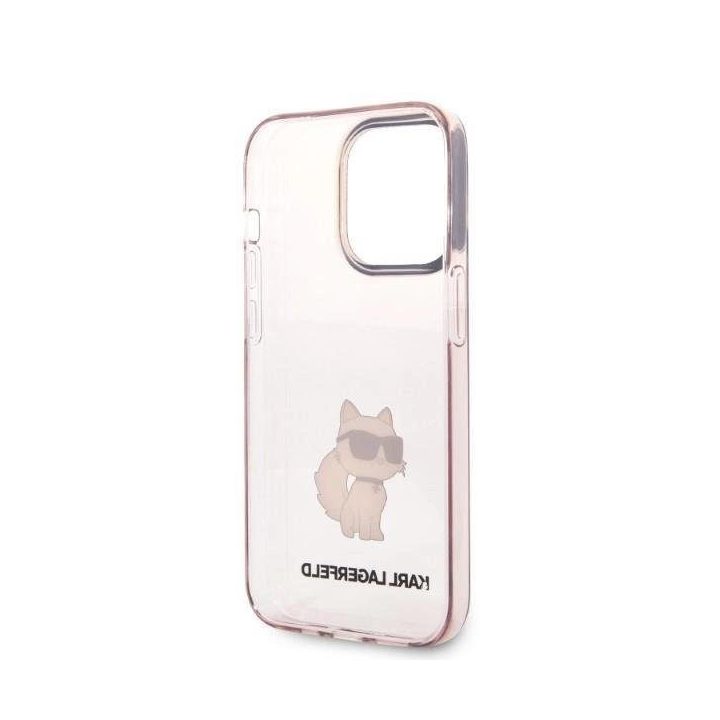 Karl Lagerfeld KLHCP14LHNCHTCP iPhone 14 Pro 6.1 rožinės/rožinės spalvos deklas Ikonik Choupette