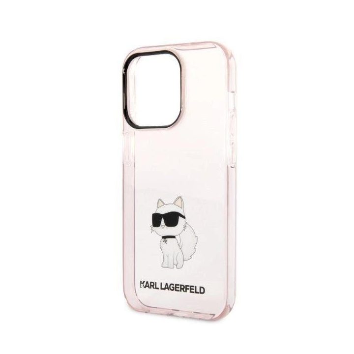 Karl Lagerfeld KLHCP14LHNCHTCP iPhone 14 Pro 6.1 rožinės/rožinės spalvos deklas Ikonik Choupette