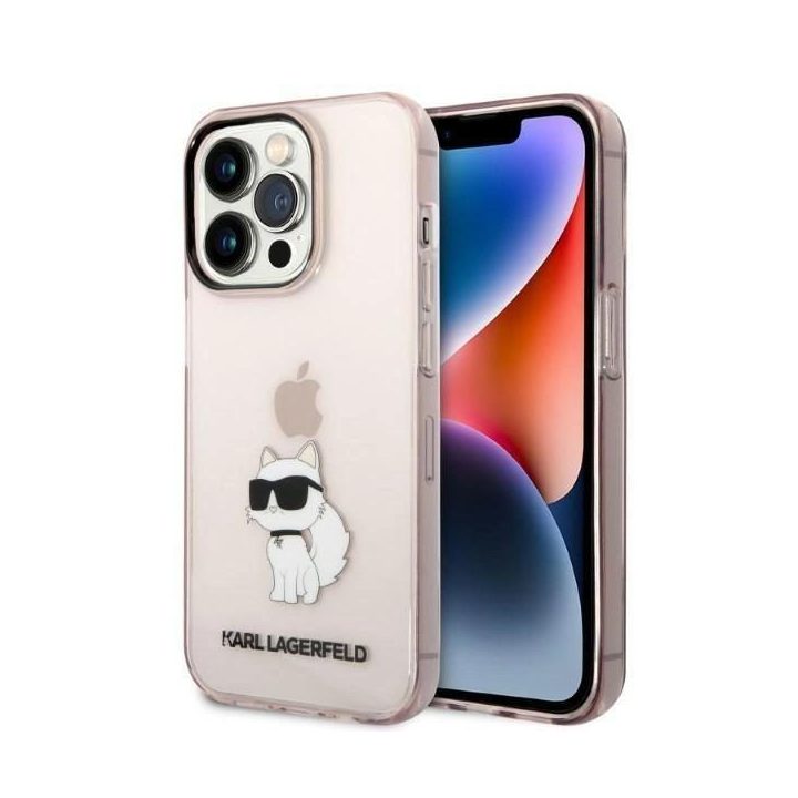 Karl Lagerfeld KLHCP14LHNCHTCP iPhone 14 Pro 6.1 rožinės/rožinės spalvos deklas Ikonik Choupette