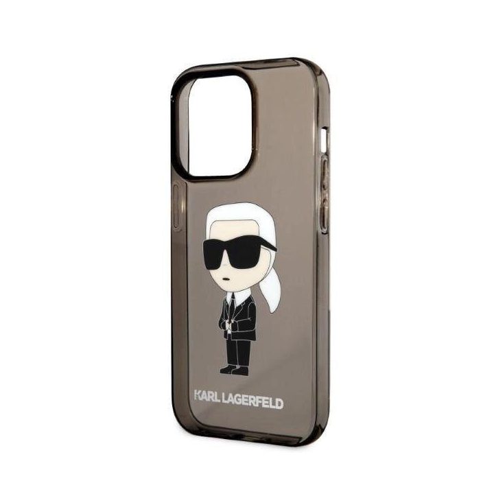 Karl Lagerfeld KLHCP14LHNIKTCK iPhone 14 Pro 6.1 juodos/juodos spalvos deklas Ikonik Karl Lagerfeld