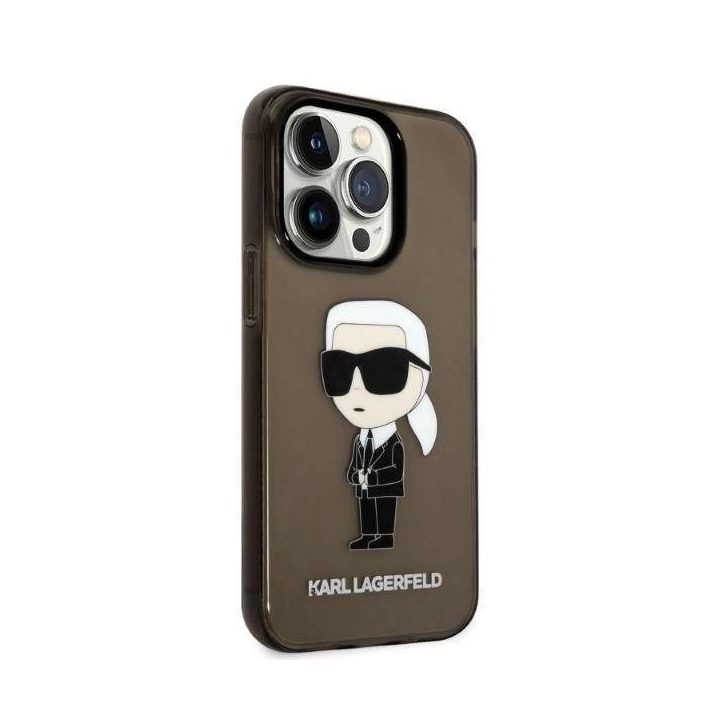 Karl Lagerfeld KLHCP14LHNIKTCK iPhone 14 Pro 6.1 juodos/juodos spalvos deklas Ikonik Karl Lagerfeld