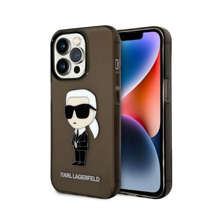 Karl Lagerfeld KLHCP14LHNIKTCK iPhone 14 Pro 6.1 juodos/juodos spalvos deklas Ikonik Karl Lagerfeld