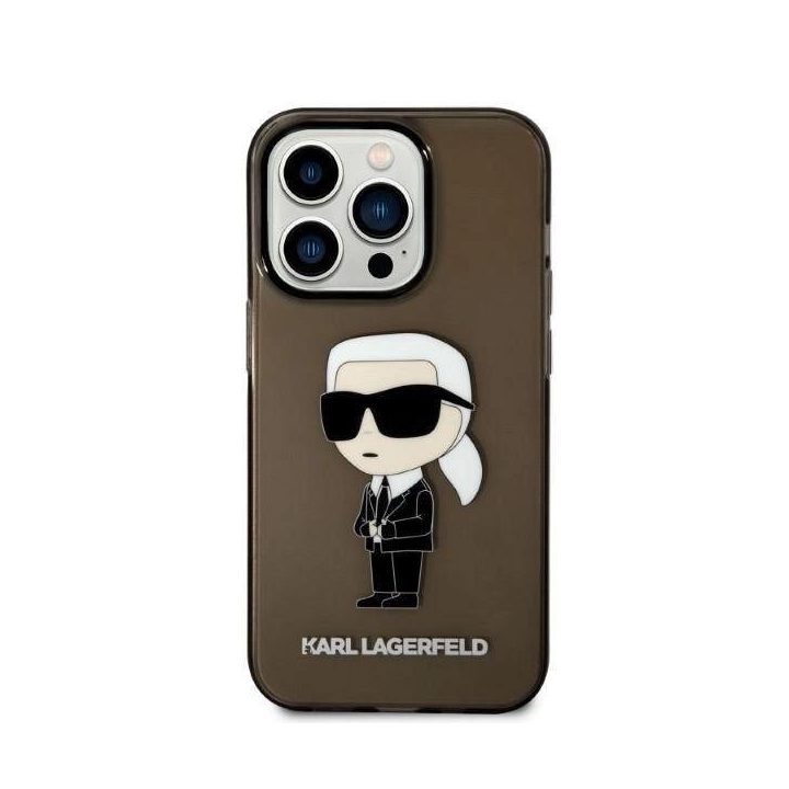 Karl Lagerfeld KLHCP14LHNIKTCK iPhone 14 Pro 6.1 juodos/juodos spalvos deklas Ikonik Karl Lagerfeld