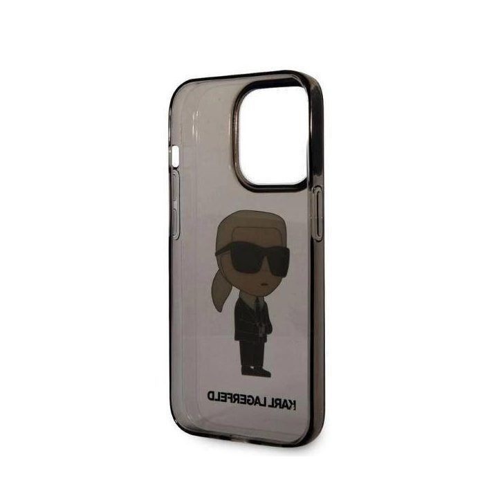 Karl Lagerfeld KLHCP14LHNIKTCK iPhone 14 Pro 6.1 juodos/juodos spalvos deklas Ikonik Karl Lagerfeld