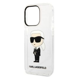 Karl Lagerfeld Ikonik Karl dėklas iPhone 14 Pro - skaidrus