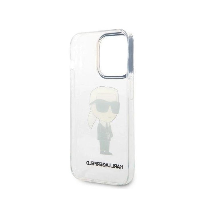 Karl Lagerfeld Ikonik Karl dėklas iPhone 14 Pro - skaidrus