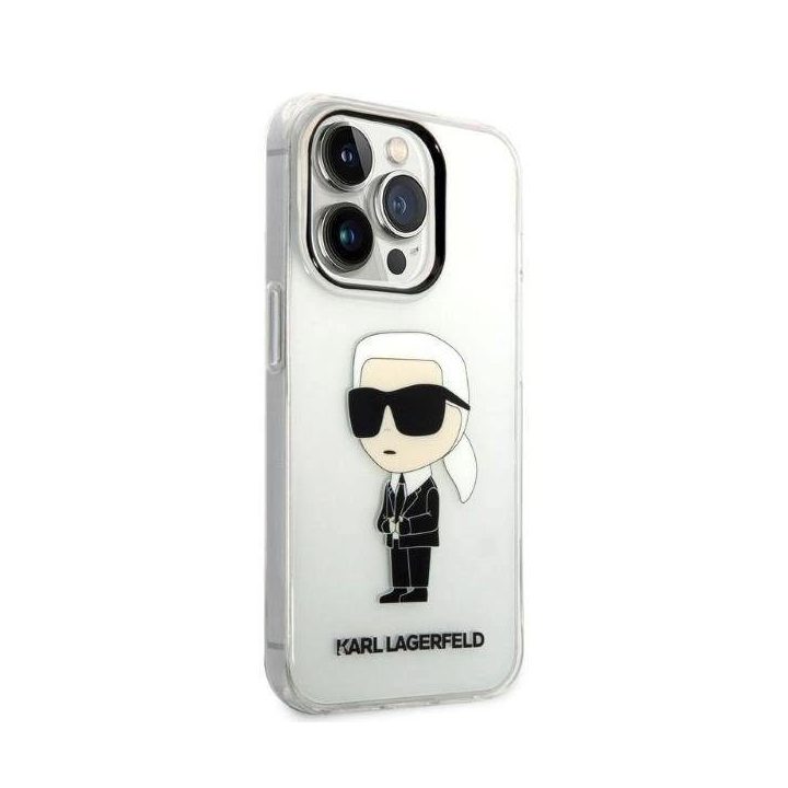 Karl Lagerfeld Ikonik Karl dėklas iPhone 14 Pro - skaidrus