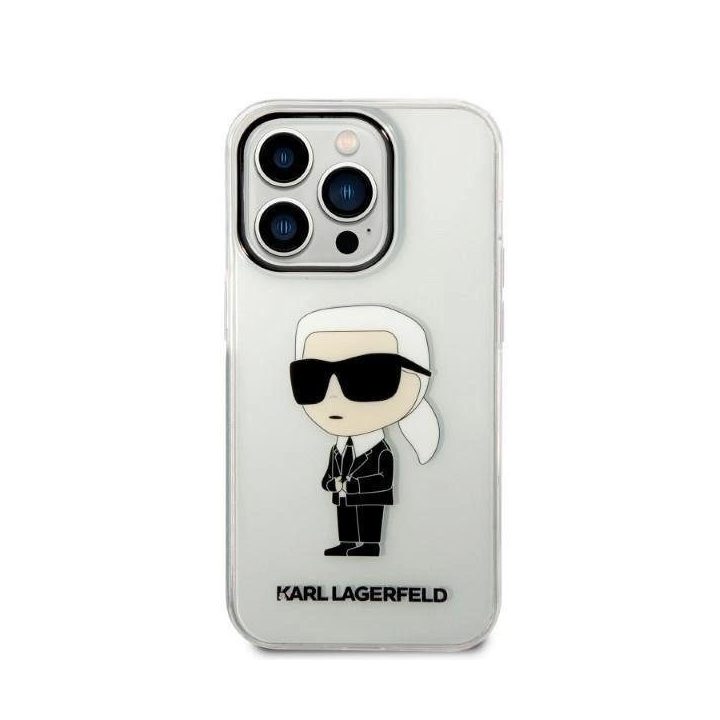 Karl Lagerfeld Ikonik Karl dėklas iPhone 14 Pro - skaidrus