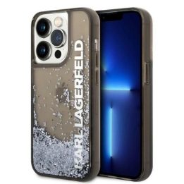 Dėklas Karl Lagerfeld Liquid Glitter Elong na iPhone 14 Pro - Juodos spalvos