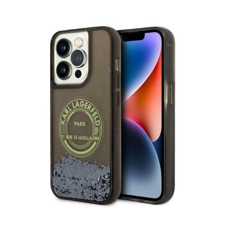 Dėklas Karl Lagerfeld Liquid Glitter RSG ant iPhone 14 Pro - nuotraukos