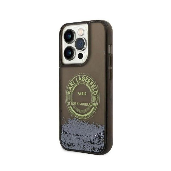 Dėklas Karl Lagerfeld Liquid Glitter RSG ant iPhone 14 Pro - nuotraukos