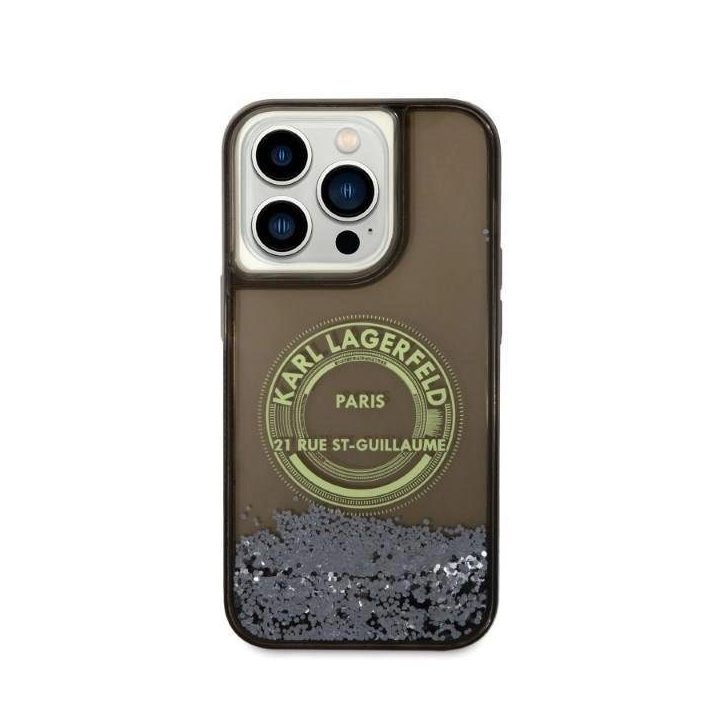 Dėklas Karl Lagerfeld Liquid Glitter RSG ant iPhone 14 Pro - nuotraukos
