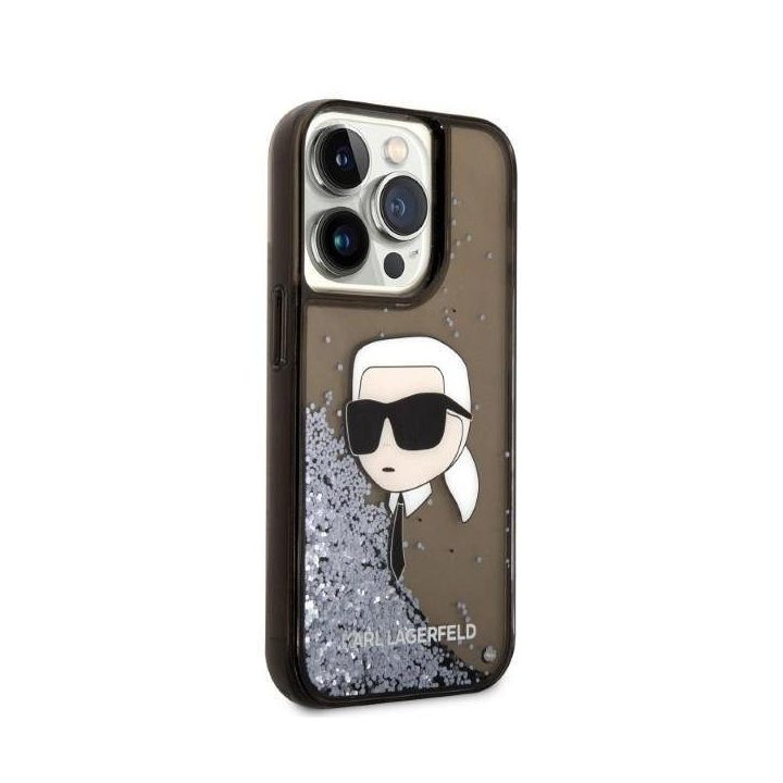 Karl Lagerfeld KLHCP14LLNKHCK iPhone 14 Pro 6.1 juodos/juodos spalvos deklas Glitter Karl Head