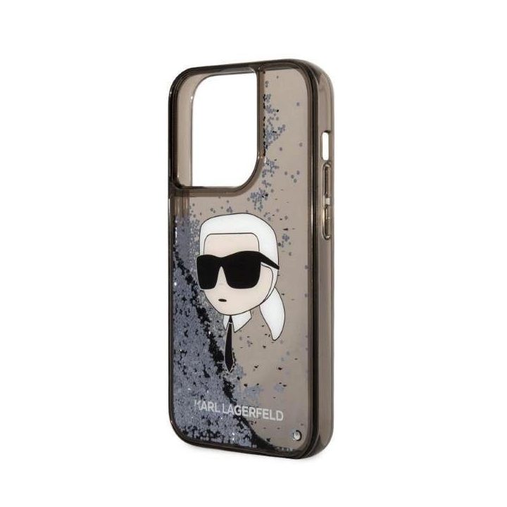Karl Lagerfeld KLHCP14LLNKHCK iPhone 14 Pro 6.1 juodos/juodos spalvos deklas Glitter Karl Head