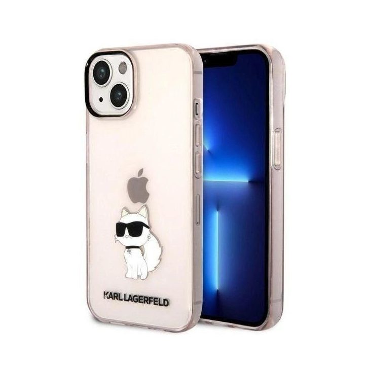 Karl Lagerfeld KLHCP14MHNCHTCP iPhone 14 Plus 6.7 rožinės/rožinės spalvos deklas Ikonik Choupette