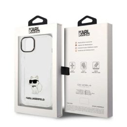 Karl Lagerfeld Ikonik Choupette dėklas iPhone 14 Plus - skaidrus