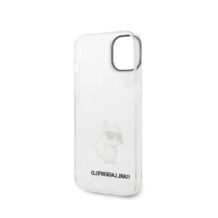 Karl Lagerfeld Ikonik Choupette dėklas iPhone 14 Plus - skaidrus