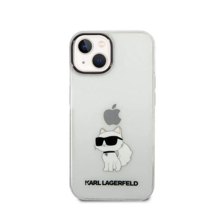 Karl Lagerfeld Ikonik Choupette dėklas iPhone 14 Plus - skaidrus