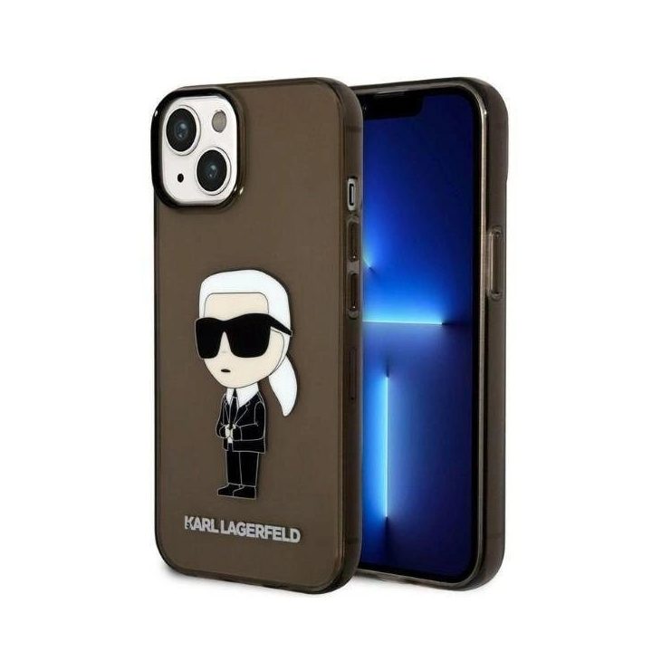 Karl Lagerfeld Ikonik Karl dėklas iPhone 14 Plus - juodas