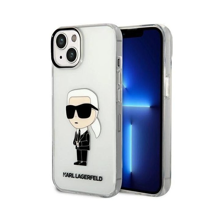 Karl Lagerfeld Ikonik Karl dėklas iPhone 14 Plus - skaidrus
